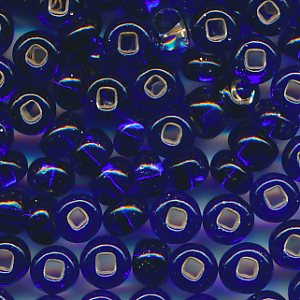 Rocailles nacht-blau Silbereinzug, Größe 10/0  (2,3 mm), 100 Gramm