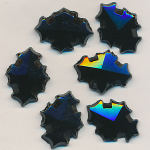 Glas-Perlen jet-schwarz, Inhalt 6 St&uuml;ck, antik, 2-Loch, Gr&ouml;&szlig;e 17 x13 mm