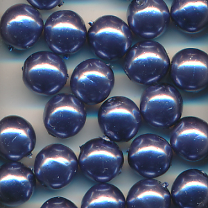Wachsperlen marine blau, Inhalt 30 Stück, Größe 6 mm, Glasperlen