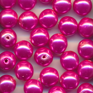 Wachsperlen pink, Inhalt 30 Stück, Größe 6 mm, Glasperlen