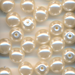 Wachsperlen light perlmutt, Inhalt 30 St&uuml;ck, Gr&ouml;&szlig;e 6 mm, Glasperlen