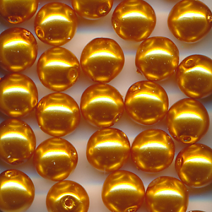 Wachsperlen gold, Inhalt 30 Stück, Größe 6 mm, Glasperlen