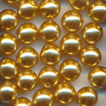 Wachsperlen brokat gold, Inhalt 30 St&uuml;ck, Gr&ouml;&szlig;e 6 mm, Glasperlen