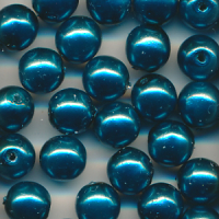 Wachsperlen metallic blau, Inhalt 30 Stück,...