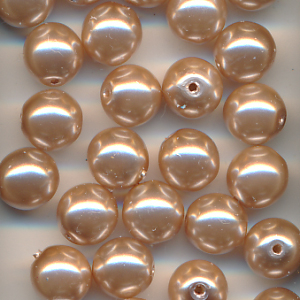 Wachsperlen champagner-beige, Inhalt 30 Stück, Größe 6 mm, Glasperlen