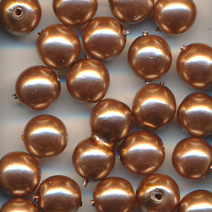 Wachsperlen bronze, Inhalt 30 Stück, Größe 6 mm, Glasperlen