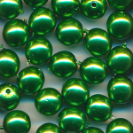 Wachsperlen lind grün, Inhalt 30 Stück, Größe 6 mm, Glasperlen