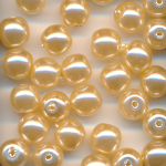 Wachsperlen seiden-perlmutt, Inhalt 30 St&uuml;ck, Gr&ouml;&szlig;e 6 mm, Glasperlen