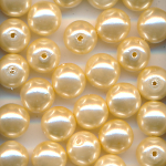 Wachsperlen perlmutt, Inhalt 30 St&uuml;ck, Gr&ouml;&szlig;e 6 mm, Glasperlen