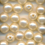 Wachsperlen perlmutt light matt, Inhalt 30 St&uuml;ck, Gr&ouml;&szlig;e 6 mm, Glasperlen