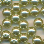 Wachsperlen light perlmutt grün, Inhalt 25 Stück, Größe 8 mm, Glasperlen