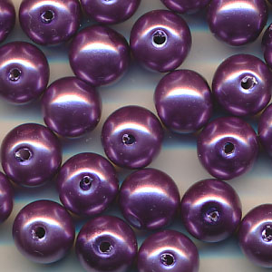 Wachsperlen veilchen-violett, Inhalt 25 Stück, Größe 8 mm, Glasperlen