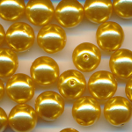 Wachsperlen gold, Inhalt 25 St&uuml;ck, Gr&ouml;&szlig;e 8 mm, Glasperlen