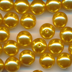 Wachsperlen gold, Inhalt 25 Stück, Größe 8 mm, Glasperlen