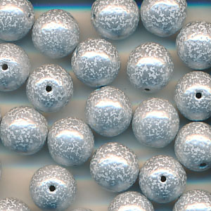 Wachsperlen alabaster silber getupft, Inhalt 30 Stück, Größe 8 mm, Glasperlen