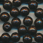 Wachsperlen kupfer schwarz getupft, Inhalt 30 St&uuml;ck, Gr&ouml;&szlig;e 8 mm, Glasperlen