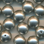 Wachsperlen silber-matt metallic, Inhalt 10 St&uuml;ck, Gr&ouml;&szlig;e 10 mm, Glasperlen