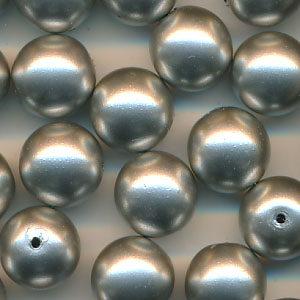 Wachsperlen silber-matt metallic, Inhalt 10 Stück, Größe 10 mm, Glasperlen