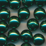 Wachsperlen tannen grün, Inhalt 10 Stück, Größe 10 mm, Glasperlen