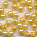 Wachsperlen cream gold, Inhalt 40 Stück, Größe 4 mm, Glasperlen