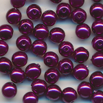 Wachsperlen dunkel aubergine, Inhalt 40 Stück, Größe 4 mm, Glasperlen