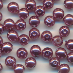 Wachsperlen aubergine, Inhalt 40 St&uuml;ck, Gr&ouml;&szlig;e 4 mm, Glasperlen