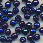 Wachsperlen dark blue, Inhalt 40 St&uuml;ck, Gr&ouml;&szlig;e 4 mm, Glasperlen