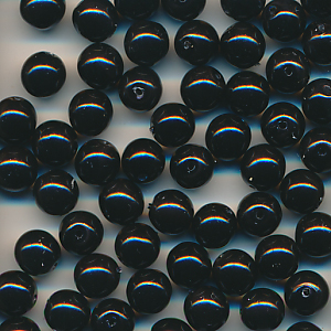 Wachsperlen schwarz, Inhalt 30 Stück, Größe 6 mm, Glasperlen