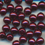 Wachsperlen violett-rot, Inhalt 30 Stück, Größe 5 mm, Glasperlen