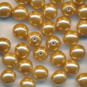 Wachsperlen brokat gold, Inhalt 30 Stück, Größe 5 mm, Glasperlen