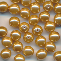 Wachsperlen brokat gold, Inhalt 30 Stück,...