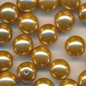 Wachsperlen brokat gold, Inhalt 15 Stück, Größe 9 mm, Glasperlen