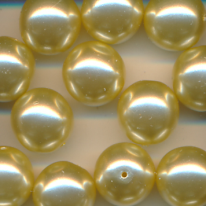 Wachsperlen cream gold, Inhalt 10 Stück, Größe 12 mm, Glasperlen