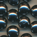 Wachsperlen antrazit-silber, Inhalt 10 St&uuml;ck, Gr&ouml;&szlig;e 14 mm, Glasperlen