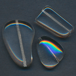 Glasperlen kristall klar, Inhalt 3 St&uuml;ck, Gr&ouml;&szlig;e 32 -18 mm