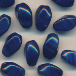 Glasperlen blau, Inhalt 6 St&uuml;ck, Gr&ouml;&szlig;e 13 - 7 mm