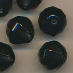 Glasperlen schwarz, Inhalt 2 St&uuml;ck, Gr&ouml;&szlig;e 17 mm, facettiert