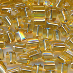 Cremetten Glasperlen gold kristall Silberblatt, Inhalt 20 Gramm, Gr&ouml;&szlig;e 6 - 4 mm