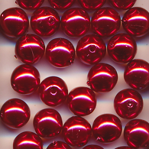 Wachsperlen rot, Inhalt 30 Stück, Größe 6 mm, Glasperlen