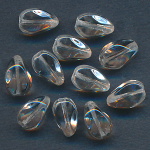 Glasperlen kristall, Inhalt 11 St&uuml;ck, Gr&ouml;&szlig;e 11 x 7 mm, gedreht