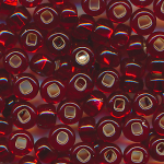 Rocailles rubin-rot Silberblatt, Inhalt 11 g, Gr&ouml;&szlig;e 4,5 mm, b&ouml;hmisch