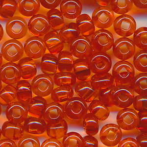 Rocailles mandarine klar, Inhalt 10 g, Größe 6/0, böhmisch