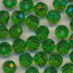 Facettenperlen grün klar, Inhalt 12 Stück, Größe 8 mm