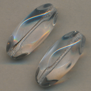 Glasperlen kristall, Inhalt 2 Stück, Größe 12 x 24 mm XXL