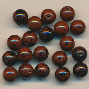 Edelstein-Perlen Mahognay, Inhalt 20 Stück, gebohrt, Größe 8 mm