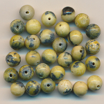 Edelstein-Perlen Yellow Turquoise, Inhalt 30 Stück, gebohrt, Größe 6 mm