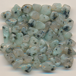Edelstein-Perlen Chips Seasame Agate, Inhalt 50 Stück, gebohrt, Größe bis 10 mm
