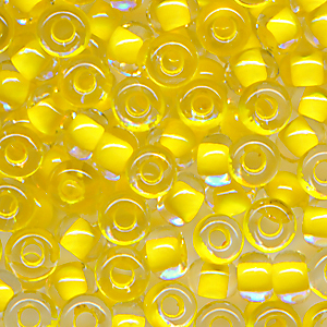 Rocailles kristall gelb lining, Inhalt 7 g, Größe 10/0, böhmisch*