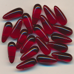 Glasperlen rubin-rot transparent, Inhalt 20 Stück,...