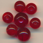 Glasperlen rot, Inhalt 7 Stück, Größe 10-8 mm, Mix